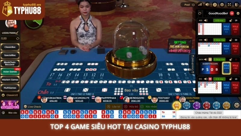 Top 4 game siêu hot tại Casino Typhu88