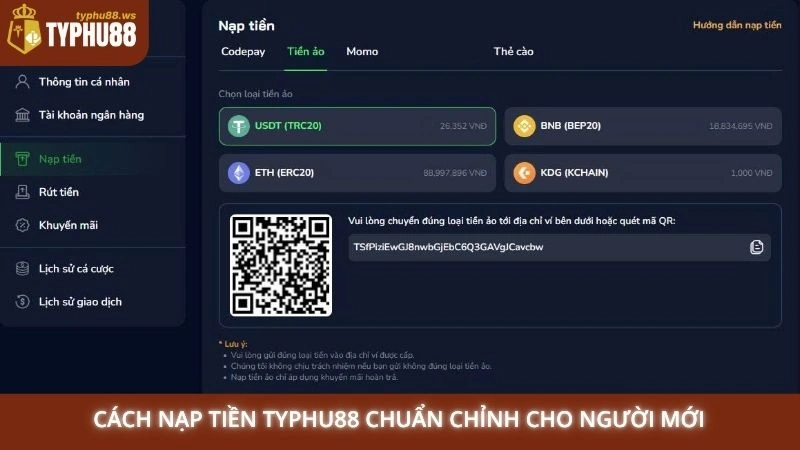 Nạp tiền Typhu88 2 Cách nạp tiền Typhu88 chuẩn chỉnh cho người mới