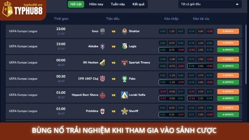 Bùng nổ trải nghiệm khi tham gia vào sảnh cược