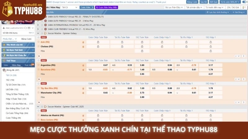 Mẹo cược thưởng xanh chín tại thể thao Typhu88